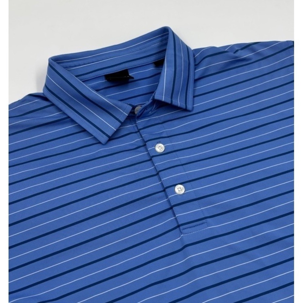 Dunning‎ Golf Men's L Old Chatham Club Polyester Blue Striped Polo